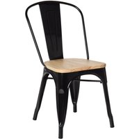 SKLUM Stapelbarer Esszimmerstuhl aus Holz und Stahl Lix Schwarz Natur SKLUM Stapelbarer Esszimmerstuhl aus Holz und Stahl Lix Schwarz Natur von SKLUM