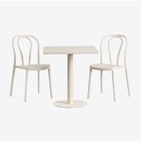 SKLUM Outdoor-Set mit quadratischem Tisch 70 x 70 cm und 2 Stühle Mizzi Beige Tapioca SKLUM Outdoor-Set mit quadratischem Tisch 70 x 70 cm und 2 Stühle Mizzi Beige Tapioca von SKLUM