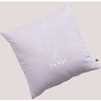 SKLUM Quadratisches Kissen 43x43 cm aus Dinus Kids Baumwolle Veilchen Mousse von SKLUM