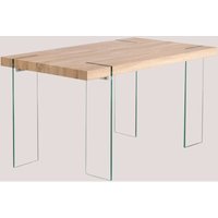 SKLUM Rechteckiger Esstisch aus MDF mit Glasbeinen Kali Braun Natur 140 x 80 cm - Braun Natur 140 x 80 cm von SKLUM