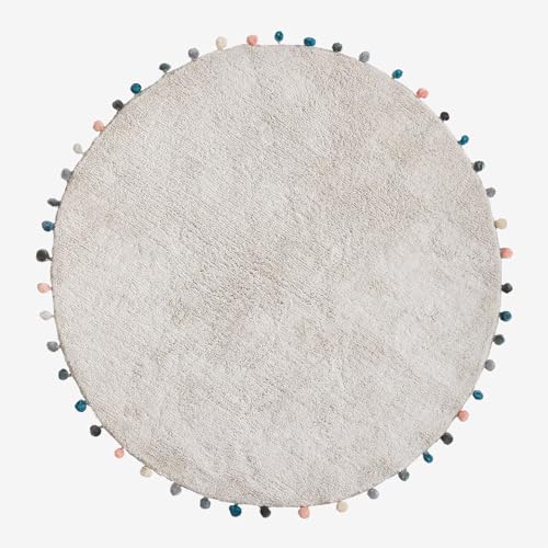 SKLUM Runder Baumwollteppich (Ø126 cm) Cinder Kids Gris Nube von SKLUM