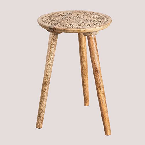 SKLUM Runder Beistelltisch aus Mangoholz (Ø30 cm) Nanup Mango-Holz von SKLUM