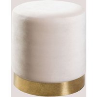 SKLUM Runder Samt-Pouf Flikez Braun Weizen von SKLUM