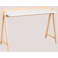 Sklum - Schreibtisch aus Holz Kailo Style Eierschale - Braun Natur - Eierschale - Braun Natur von SKLUM