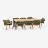 SKLUM Set aus rechteckigem Tisch 220x100 cm und 8 Gartenstühlen aus Akazienholz und geflochtenem Karvia-Seil Helles Akazienbraun SKLUM Set aus rechteckigem Tisch 220x100 cm und 8 Gartenstühlen aus Akazienholz und geflochtenem Karvia-Seil Helles Akazienbraun von SKLUM