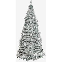 SKLUM Weihnachtsbaum klappbar mit LED-Lichtern Taimy Grau Silber ↑150 cm von SKLUM