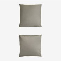 Set mit 2 Sampras-Satin-Kissenbezügen mit einer Fadenzahl von 300 Grün Caqui 60 x 60 cm - Sklum von SKLUM