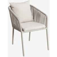 2er-Pack Arhiza Classic Gartenstühle mit Aluminiumarmlehnen und geflochtenem Seil Grün Caqui - Sklum von SKLUM