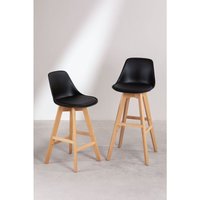 Sklum - 2er-Pack Barhocker "Nordic Edition" Schwarz ↑75 cm Sklum - 2er-Pack Barhocker "Nordic Edition" Schwarz ↑75 cm von SKLUM