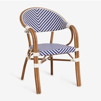 Sklum - 2er-Pack Brielle Bistro stapelbare Esszimmerstühle aus Aluminium mit Armlehnen Ken Blau - Gardenia Weiß Sklum - 2er-Pack Brielle Bistro stapelbare Esszimmerstühle aus Aluminium mit Armlehnen Ken Blau - Gardenia Weiß von SKLUM