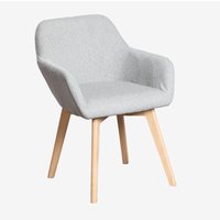 Sklum - 2er-Pack Ervi-Esszimmerstühle mit Armlehnen Hellgrau Sklum - 2er-Pack Ervi-Esszimmerstühle mit Armlehnen Hellgrau von SKLUM