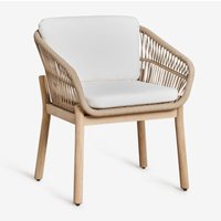 Sklum - 2er-Pack Esszimmerstühle mit Armlehnen aus Akazienholz und geflochtenem Seil Karvia Helles Akazienbraun von SKLUM