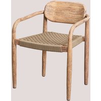 Sklum - 2er-Pack Esszimmerstühle mit Holzarmlehnen Naele Braun Weizen von SKLUM