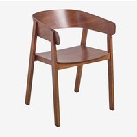 Sklum - 2er-Pack Olsen-Esszimmerstühle aus Holz Braun Dark von SKLUM