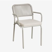 Sklum - 2er-Pack stapelbare Esszimmerstühle mit Armlehnen aus Aluminium und geflochtenem Seil Arhiza Grün Caqui Sklum - 2er-Pack stapelbare Esszimmerstühle mit Armlehnen aus Aluminium und geflochtenem Seil Arhiza Grün Caqui von SKLUM