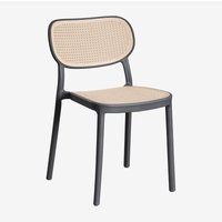 Sklum - 2er-Pack stapelbare Gartenstühle Omara Grau Graphit Sklum - 2er-Pack stapelbare Gartenstühle Omara Grau Graphit von SKLUM