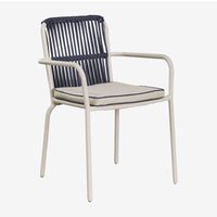 Sklum - 2er-Pack stapelbare Gartenstühle mit Armlehnen aus Alberta-Aluminium Dunkelblau von SKLUM