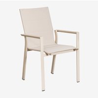 Sklum - 2er-Pack stapelbare Gartenstühle mit Armlehnen aus Aluminium Karena Beige Tapioca Sklum - 2er-Pack stapelbare Gartenstühle mit Armlehnen aus Aluminium Karena Beige Tapioca von SKLUM