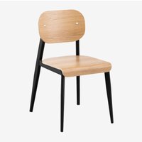 Sklum - 2er-Set Esszimmerstühle aus Eichenfurnier und Eisen And Schwarz Sklum - 2er-Set Esszimmerstühle aus Eichenfurnier und Eisen And Schwarz von SKLUM