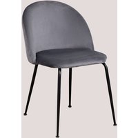 2er Set Esszimmerstühle aus Samt Kana Design Grau Schwarz - Sklum 2er Set Esszimmerstühle aus Samt Kana Design Grau Schwarz - Sklum von SKLUM