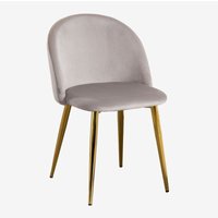 Sklum - 2er Set Esszimmerstühle aus Samt Kana Grau Taupe Gold Sklum - 2er Set Esszimmerstühle aus Samt Kana Grau Taupe Gold von SKLUM