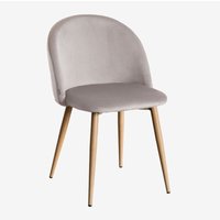 Sklum - 2er Set Esszimmerstühle aus Samt Kana Grau Taupe Natur Sklum - 2er Set Esszimmerstühle aus Samt Kana Grau Taupe Natur von SKLUM
