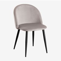 Sklum - 2er Set Esszimmerstühle aus Samt Kana Grau Taupe Schwarz Sklum - 2er Set Esszimmerstühle aus Samt Kana Grau Taupe Schwarz von SKLUM