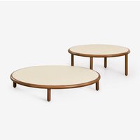 2er-Set runder Couchtische aus Olivia-Akazienholz Beige Semoline - Sklum von SKLUM