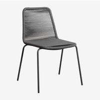 Sklum - 2er-Set stapelbare Gartenstühle aus Eisen und geflochtener Schnur Mileyd Grau Graphit Sklum - 2er-Set stapelbare Gartenstühle aus Eisen und geflochtener Schnur Mileyd Grau Graphit von SKLUM