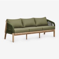 Sklum - 3-Sitzer-Gartensofa aus Akazienholz Dubai Helles Militärgrün Rustikales Akazienbraun von SKLUM