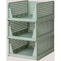 Sklum - Set aus 3 Kleiderorganisatoren Evadin Seladon ↑18,8 cm von SKLUM