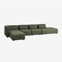 Sklum - 4-teiliges modulares Ecksofa mit Chaiselongue rechts und Fogler-Hocker von SKLUM