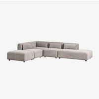 Sklum - 4-teiliges modulares Ecksofa mit Chaiselongue rechts und Fogler-Hocker von SKLUM