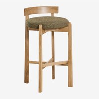 Sklum - 4er-Pack hohe Hocker aus Eichenholz und Manila-Polsterung ↑75 cm Braun Natur von SKLUM
