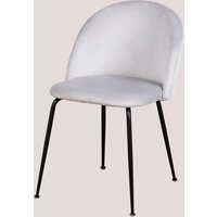 Sklum - 4er Set Esszimmerstühle aus Samt Kana Design Grau Perle Schwarz von SKLUM