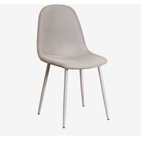 Sklum - 4er-Set Esszimmerstühle aus Stoff und Stahl Glamm Deluxe Helles Grau Taupe von SKLUM
