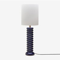 Sklum - Boreto 75 cm Tischlampe aus Keramik und Leinen Dunkelblau von SKLUM