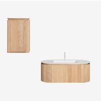Sklum - Carsone Badezimmermöbel-Set aus Holz mit integriertem Waschbecken Sklum - Carsone Badezimmermöbel-Set aus Holz mit integriertem Waschbecken von SKLUM