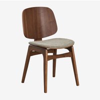 Sklum - Esszimmerstuhl aus Holz und gepolstert Canada Braun Dark von SKLUM