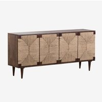 Sklum - Evans Sideboard aus Mangoholz und Jute Braun Dark von SKLUM