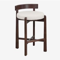 Sklum - Hoher Hocker aus Eichenholz und Manila-Polsterung ↑65 cm Braun Natur von SKLUM