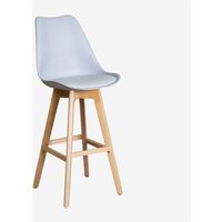 Nordischer Barhocker mit Kunstlederkissen Delphingrau ↑75 cm - Sklum von SKLUM