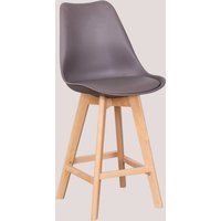 SKLUM Nordischer Barhocker mit Kunstlederkissen Grau Taupe ↑65 cm von SKLUM