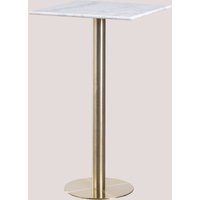 Sklum - Hoher quadratischer Bartisch aus Marmor (60x60 cm) Cosmopolitan Champagner-Gold Weißer Marmor von SKLUM