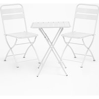 Janti Gartentisch-Set (60 x 60 cm) und 2 Klappstühle Weiss - Sklum von SKLUM