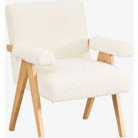 Sklum - Lucca-Sessel aus Holz und Bouclé-Stoff Sklum - Lucca-Sessel aus Holz und Bouclé-Stoff von SKLUM