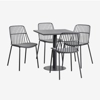 Mizzi 70x70 cm quadratisches Tischset und 4 Maeba Gartenstühle Grau Graphit - Sklum Mizzi 70x70 cm quadratisches Tischset und 4 Maeba Gartenstühle Grau Graphit - Sklum von SKLUM