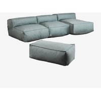 Sklum - Modulares 3-teiliges Sofa mit Chaiselongue und Gartenhocker Dojans Grün Éter von SKLUM