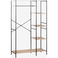 Sklum - Offener Kleiderschrank aus Holz und Metall Baxter Schwarz-Natürlich von SKLUM