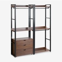 Sklum - Offener modularer Schrank mit 2 Teilen und Schubladen aus Stahl und Holz Ariaster Schwarz Sklum - Offener modularer Schrank mit 2 Teilen und Schubladen aus Stahl und Holz Ariaster Schwarz von SKLUM